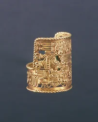 Ring im Puebla-Stil, aus dem Bundesstaat Oaxaca, Mexiko, 1250-1521